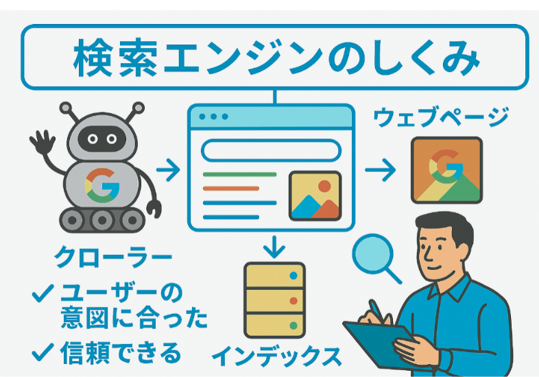 検索エンジンの仕組みの説明画像