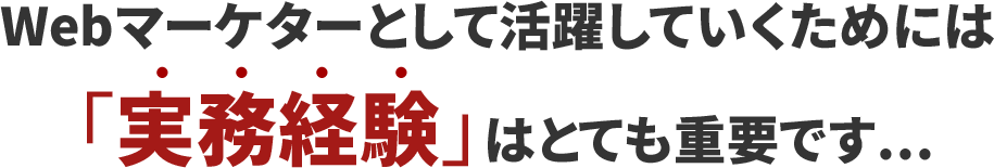 Webマーケターとして実務経験はとても重要です